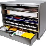 Victor Wood Midnight Black Collection, 4-Shelf Desktop Organizer, Black, (4720-5)
